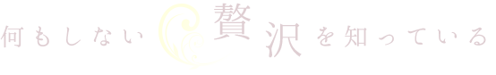何もしない贅沢を知っている